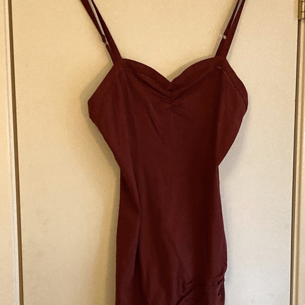 Free People Mini Dress in Burgandy, Thin Adjustable Straps. Large Juniors.
